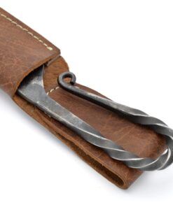 Norse Tradesman Handforged Viking Knife With Twisted Hilt Design & Leather Sheath - 5" Carbon Steel Blade Twist 13 71Tr5xjSoL