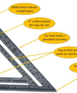 Swanson Tool Co S0107 "Big 12" 12-Inch Speed Square Layout Tool with Blue Book 12" Speed Square 11 71TrI ZC1LL
