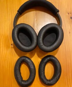 Synsen Replacement Ear Pads Cushion Compatible for Bose QuietComfort QC2,QuietComfort 15 QC15,QuietComfort QC25,QuietComfort 35 QC35,Bose AE2,AE2i,AE2w,SoundTrue, SoundLink (Around-Ear) Headphones BLACK 69 71TslFlCBL