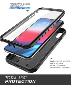 SUPCASE Unicorn Beetle Pro Series Case Designed, with Built-In Screen Protector Full-Body Rugged Holster Case for iPhone XR 6.1 Inch (2018 Release) (Black) Black 33 71TtGyojDpL