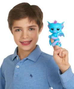 WowWee Fingerlings - Glitter Dragon - Tara (Blue with Purple) - Interactive Baby Collectible Pet - by 3 71TtpoeqbTL
