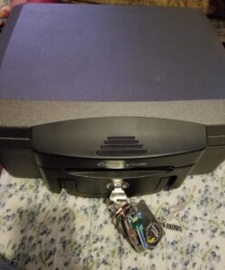 Sentry Safe Safe Box, Fireproof Waterproof, Lock Box, Black, Exterior: 14.3 in W x 13 in D x 6.1 in H 31 71TuAFAW7iL