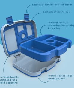 Alternative view of Bentgo® Kids Bento-Style 5-Compartment Lunch Box - Ideal Portion Sizes for Ages 3 to 7 - Leak-Proof, Drop-Proof, Dishwasher Safe, BPA-Free, & Made with Food-Safe Materials (Blue) Blue