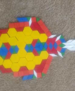 Melissa & Doug Pattern Blocks and Boards - Wooden Classic Toy With 120 Solid Wood Shapes and 5 Double-Sided Panels, Multi-colored - STEAM Animals, Tangrams Puzzle For Kids Ages 3+ Standard 62 71Tv075 u3L