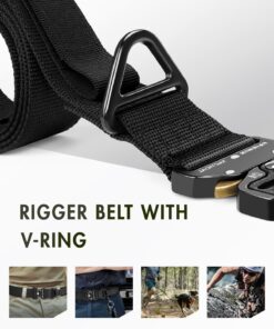 FAIRWIN Men's Tactical Belt, Rigger Belt, Utility Web Nylon Novelty Work Belt for Men Black S(Waist 30''-36''Width 1.5'') 19 71TvvVYRWJL