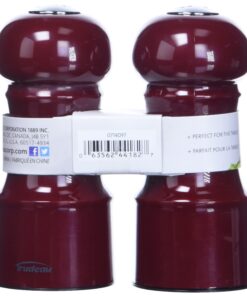Trudeau 4.5" Salt & Pepper Set Salt and Pepper Shakers, Burgundy 16 71Tw9CQikbS