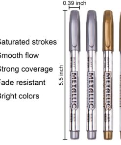 Dyvicl Premium Metallic Markers Pens - Silver and Gold Paint Pens for Black Paper, Glass, Rock Painting, Halloween Pumpkin, Card Making, Scrapbook Album, Christmas DIY Art Craft Kids, Set of 4 33 71TwI0vbWhL