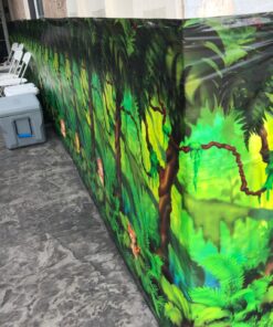 Beistle Jungle Trees Wall Backdrop, 4’ x 30’ – Photo Backdrop, Easy to Adhere Wall Covering, Tropical Party Decorations, Jungle Party Decorations, Greenery Backdrop, Party Decor 43 71TwdDvTIZL