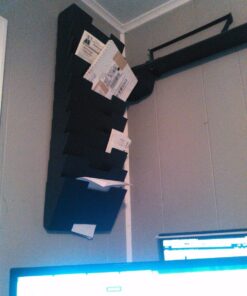 Wallniture Lisbon 10-Tier Wall Mounted File Holder and Desk Organizer, Metal Black Office Organization and Storage Rack 17 71TxTp5mF4L