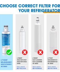 Alternative view of PUREPLUS ADQ747935 Replacement for LG LT1000P LT1000 Kenmore Elite 9980 LT1000PC, MDJ64844601 ADQ74793501, LMXS28626S, LFXS26973S, LT120F Refrigerator Water and Air Filter,3Pack, Model: RWF4700AC