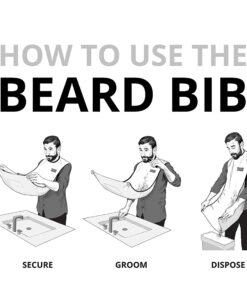 Beard King Beard Bib Apron - Christmas Gifts & Stocking Stuffers for Dad - As Seen on Shark Tank - Men's Hair Catcher for Shaving - Grooming Accessories - Packing Pouchl, White White (Deluxe Version) 19 71TxlIHw7tL