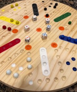 AmishToyBox.com Game Bag of 24 Replacement Glass Marbles (9/16" Diameter) and 6 Dice for Aggravation Game 8 71Ty ecHWWL