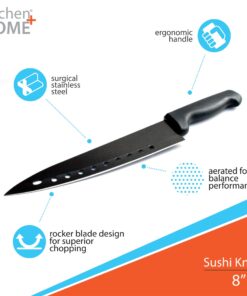 Kitchen + Home Non Stick Sushi Knife - The Original 8 inch Stainless Steel Non Stick Multipurpose Chef Knife 1 21 71Ty5JOBQL