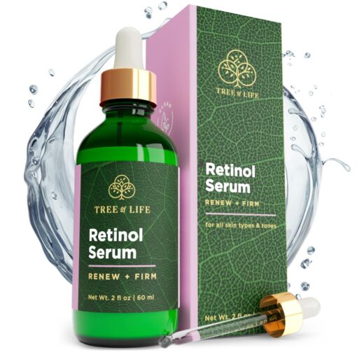 Tree of Life Retinol Serum for Face w/Hydrating Hyaluronic Acid for Wrinkle Soothing, Fine Lines & Dark Spots - 2 Fl Oz - Renew & Reset Nighttime Serums - Dermatologist Tested Facial Skin Care 2 Fl Oz (Pack of 1)