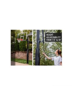 Silverback 54" and 60" In-Ground Basketball Systems with Adjustable-Height Tempered Glass Backboard and Pro-Style Breakaway Rim SB60 Basketball System 39 71U jbXc9CL