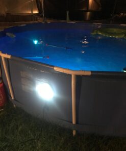 Intex Underwater LED Magnetic Above Ground Wall Pool Light with Magnetic Transmitter and 4 Different Color Options, Multicolor/White Wall Light 46 71U0OCelr4L