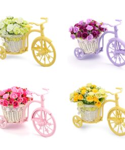 Alternative view of Louis Garden Nostalgic Bicycle Artificial Flower Decor Plant Stand (Pink) Pink