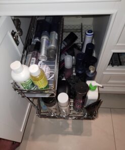 LYNK PROFESSIONAL® Slide Out Under Sink Cabinet Organizer - 11.5 in. wide x 18 inch deep - Sliding Pull Out Shelf for Inside Kitchen Cabinet or Under Sink - Lifetime Limited Warranty – Chrome 11.5x18 Chrome 36 71U2HrFKg8L