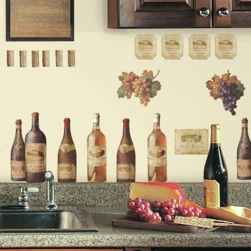 RoomMates RMK1257SCS Wine Tasting Peel and Stick Wall Decals 8 Inch