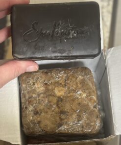 Organic African Black Soap - For Acne & Dark Spots | Natural Vegan and Cruelty Free – Satisfaction Guarantee 1lb bar | 90 day Supply 1 Pound (Pack of 1) 43 71U5pQ6U2OL