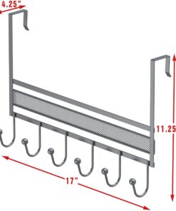 Deco Brothers Over The Door Hook Organizer with 6 Hooks, Silver 27 71U6OkFrFPL