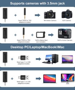 BZXZB Wireless Microphone for Camera/Computer/Laptop/MacBook/Phone, Professional Lavalier Lapel Mic for Video Recording, YouTube, Vlog, Tiktok, Interview K35 18 71U7HxqYonL