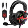 Tatybo Gaming Headset with 7.1 Surround Sound for PC PS4 PS5, USB & 3.5mm PC Headset with Noise Cancelling Microphone, Gaming Headphones for Switch Laptop Xbox one Black and Red 13 71U8EPBZ7CL 3