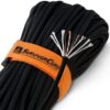 620 LB SurvivorCord Hank, Paracord 550 Type III, Military Grade, Heavy Duty Paracord with 3 Survival Strands, Cordage for Camping, with Survival Firestarter. Black (100 Ft) 100 Feet