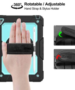 SEYMAC Stock iPad 6th/5th Generation Case with Screen Protector, 360 Rotating Stand, Drop-Proof Protection, Compatible with iPad 6th/5th/Air 2/Pro 9.7 in SkyBlue+Black 26 71U8S3sKjhL