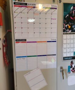STYLIO Dry Erase Calendar Whiteboard. Set of 3 Magnetic Calendars for Fridge: Monthly, Weekly Organizer & Daily Notepad. Refrigerator & Wall Family Calendar. 4 Fine Point Markers & Eraser Included White 30 71U8yLYrBVL