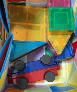 PicassoTiles 100 Piece Set 100pcs Magnet Building Tiles Clear Magnetic 3D Blocks Construction Playboards, Creativity Beyond Imagination, Inspirational, Recreational, Educational Conventional 57 71U9OYC3CFL