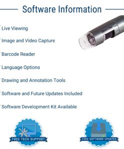 Dino-Lite USB Digital Microscope AM3113T - 0.3MP, 10x - 50x, 230x Optical Magnification, Measurement, Microtouch (Discontinued) 7 71UA27Di 5L