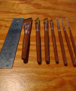 MyArtscape Travel Paint Brush Set, 7 Ultra Short-Handle Brushes with Case Holder - for Watercolor, Gouache and Acrylic - Synthetic Hair - Ideal for Plein Air Painting - Art Supplies 42 71UA796w8eL