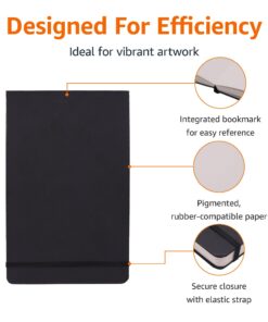 Alternative view of Amazon Basics - Hardcover Art Sketchbook L Size 5.25" x 8.25", 72 Sheets, Black