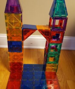 Playmags 150-Piece Magnetic Tiles Building Set – 3D Magnet Building Blocks, Creative Imagination, Inspirational, Educational STEM Toys for Kids with 1 Car Single 55 71UB6S TxL