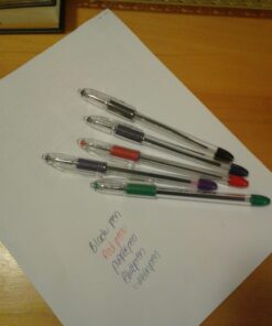 Pentel R.S.V.P. Ballpoint Pen, Fine Line, (0.7mm), Assorted Ink, Clear Barrel, 5 Pack (BK90BP5M) Assorted Ink Colors 27 71UB88VZXWL