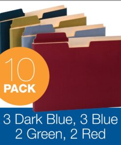 Pendaflex Globe-Weis/Pendaflex File Folder Pockets, 150 Sheet Capacity, Letter Size, Double Top, 1/3 Cut Tabs, Assorted Colors, 10 Pack (FP153L10 ASST) 10 71UBhRnfr9L