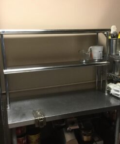 GRIDMANN NSF Stainless Steel Commercial 2 Tier Double Overshelf 48 in. x 12 in. for Kitchen Prep & Work Table 48 in Long x 12 in Deep 20 71UC0kBKN2L