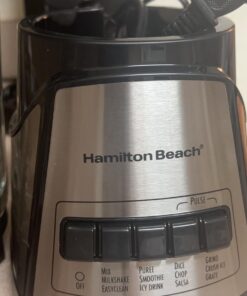 Hamilton Beach Power Elite Blender for Shakes and Smoothies with 3-Cup Vegetable Chopper Mini Food Processor, 40oz Glass Jar, 12 Functions for Puree, Ice Crush, Black and Stainless Steel (58149) 39 71UDLvMf5L