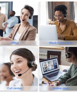 BRAMMAR Wireless Headset for Computer, Bluetooth Headset with Noise Cancelling Microphone for PC, 35H Lightweight USB Headset with Mute Button, Suitable for Remote Working/Call Center/Online Class 32 71UDoFSX7BL