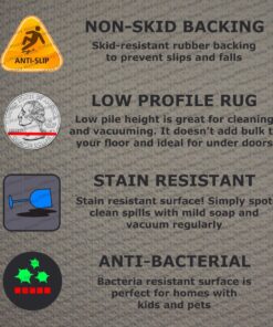 Rubber Backed Area Rug, 39 x 58 inch, Modern Circles, Non Slip, Kitchen Rugs and Mats 39 X 58 inch ( fits for 3x5 Area) 10 71UDw1v9zRL