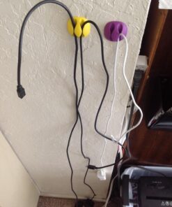 iGotTech Cable Clips and Cord Management System 6 Pack of Dual Slotted Adhesive Desktop Cable Organizers | Phone & Computer Wire Holder (Multicolor) Multicolored 36 71UESCQrWGL