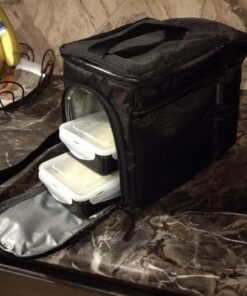 Evolutionize Meal Prep Insulated Lunch Bag - Meal Prep Cooler Bag Patented Lunch Box includes Portion Control Meal Prep Containers + Ice Pack (3 Meal, Black) 3 Meal Black/Black 44 71UEmpgmRRL