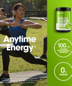 Optimum Nutrition Amino Energy - Pre Workout with Green Tea, BCAA, Amino Acids, Keto Friendly, Green Coffee Extract, Energy Powder - Green Apple, 30 Servings (Packaging May Vary) 30 Servings (Pack of 1) 21 71UF31dOIGL