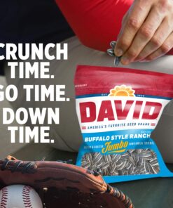 DAVID Seeds Buffalo Style Ranch Flavored Salted and Roasted Jumbo Sunflower Seeds, Keto Friendly Snack, 5.25 OZ Bags, 12 Pack 5.25 Ounce (Pack of 12) 16 71UFYK2VAmL