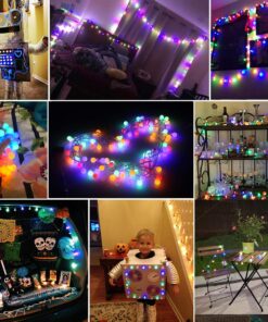 ALOVECO LED String Lights 18ft 50 LED Battery Operated Christmas Lights with Remote 8 Modes Waterproof Globe Starry Fairy Lights for Outdoor Indoor Bedroom Garden Xmas Party(Multicolor) Multicolor (Red, Blue, Green, Yellow) 24 71UFYndncL