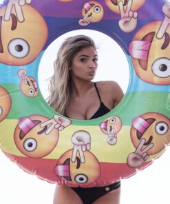 Alternative view of Flonuts Inflatable 48" Donut Tube Pool Float Emoji