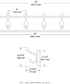 Liberty Hardware 129847 18-Inch Coat and Hat Rail/Rack with 4 Heavy Duty Hooks, White and White Flat White/White 21 71UG5K9iFgL