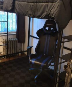 Walker Edison Timothee Urban Industrial Metal Twin over Loft Bunk Bed, Twin Size, Black 51 71UH1XQL5XL