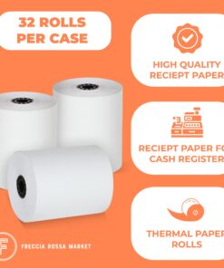 Thermal Printer Receipt Paper Rolls 3 1/8 x 230 for Clover Station Pro Cash Registers and All POS Cash Registers Star Micronics BPA Free (32 Pack) 32 Rolls 3-1/8" x 230' 12 71UI0AHQBAL